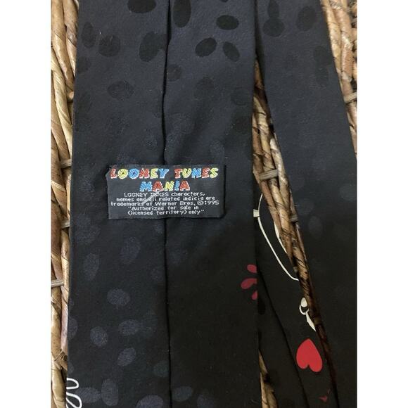 Vintage Looney Tunes Mania Silk Tie Men's Geometric Cartoon Theme - Picture 3 of 7